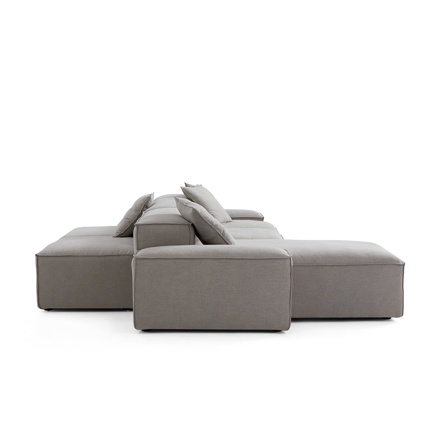 Freedom Modular Double Sided Sectional Sofa-New Gray-143.7"