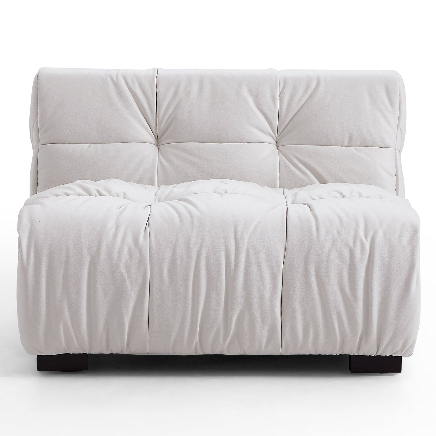 Boba Black Leathaire Sectional-White