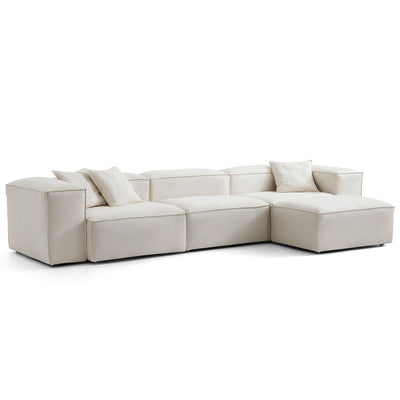 Freedom Modular Sofa with Ottoman-Beige-143.7"-High