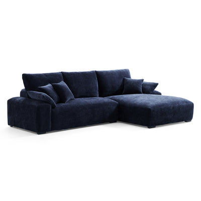 The Empress Navy Blue Sectional-Navy Blue-115.4"