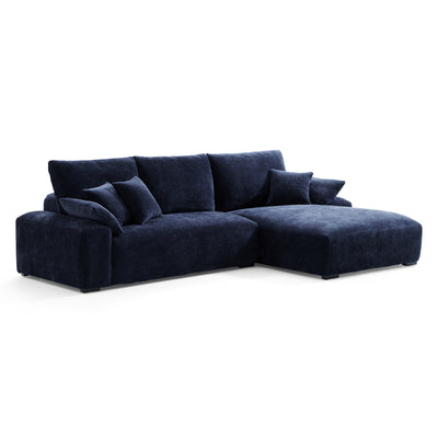 The Empress Navy Blue Sectional-Navy Blue-115.4"-Facing Right