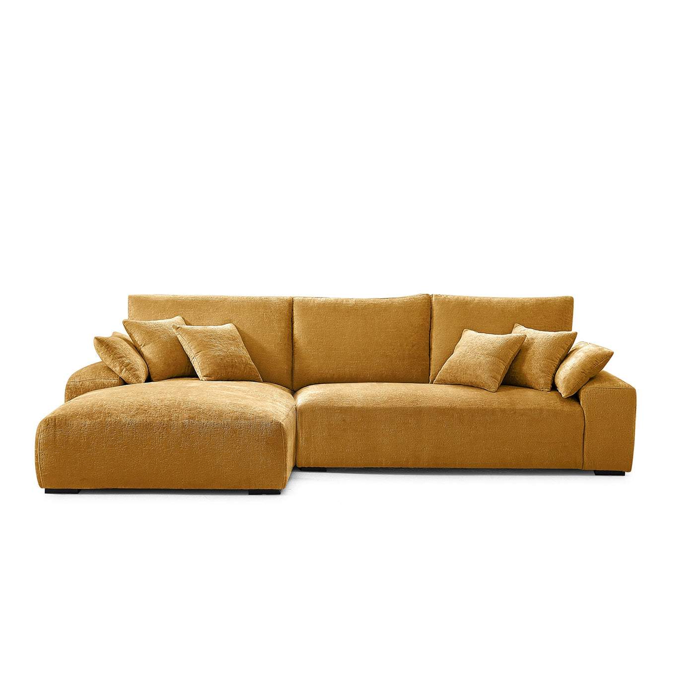 The Empress Yellow Sectional-Yellow-115.4″-Facing Left