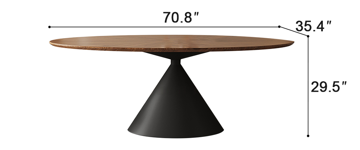 Apex Walnut Ellipse Dining Table
