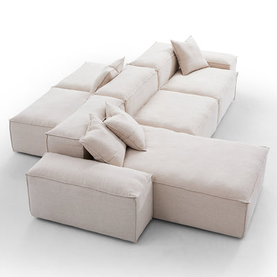 Freedom Modular Khaki Double Sided Sectional Sofa-Khaki-143.7″-Low & High