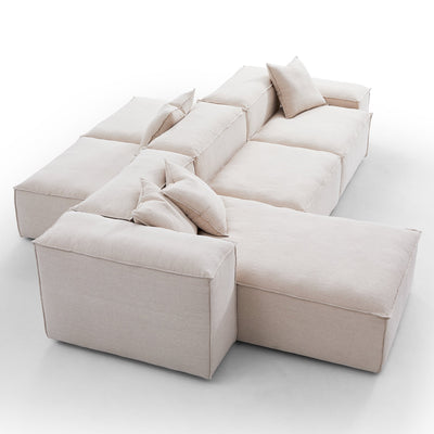 Freedom Modular Khaki Double Sided Sectional Sofa-Khaki-143.7″-Low & High