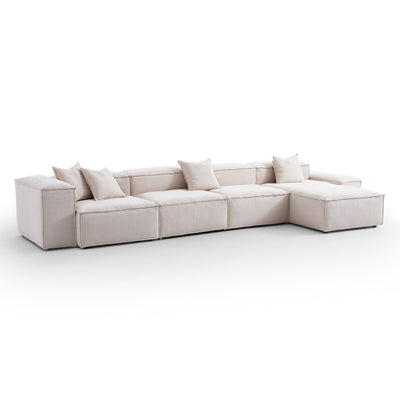 Freedom Modular Gray Sectional Sofa-Khaki-181.1″-Low & High