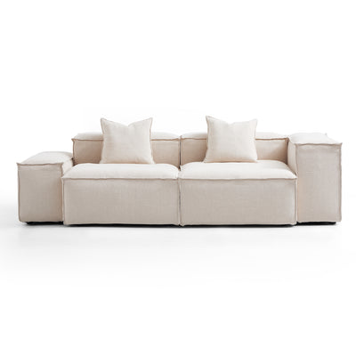 Freedom Modular Gray Sofa-Khaki-Low&High-143.7″