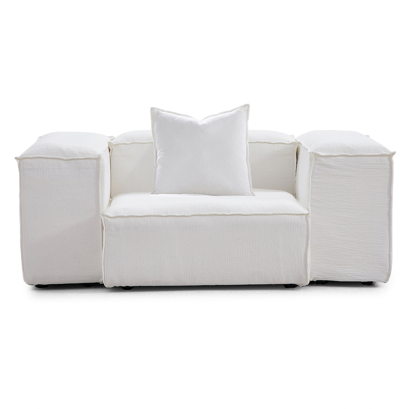Freedom Modular Gray Accent Armchair-White-High