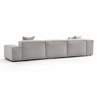 Freedom Modular Gray Sofa-Gray-143.7″-Low & High