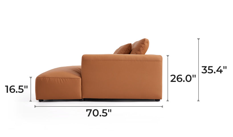 Nathan Modular Orange Leather Sectional Sofa