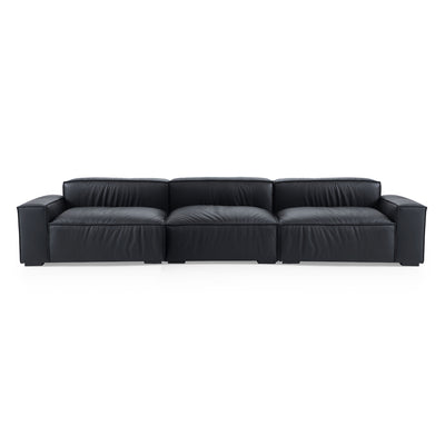 Luxury Minimalist Black Leather Sofa-hidden