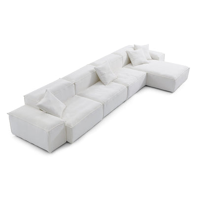 Freedom Modular Gray Sectional Sofa-White-181.1″-Low