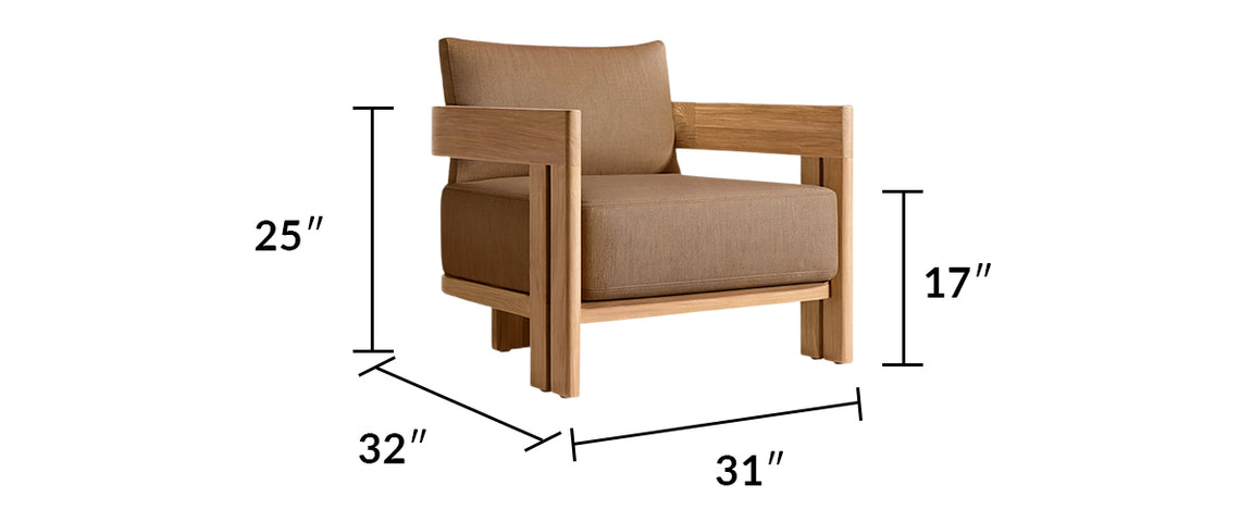 Camryn Outdoor Chat Set With Cushions, Teak/Coffee