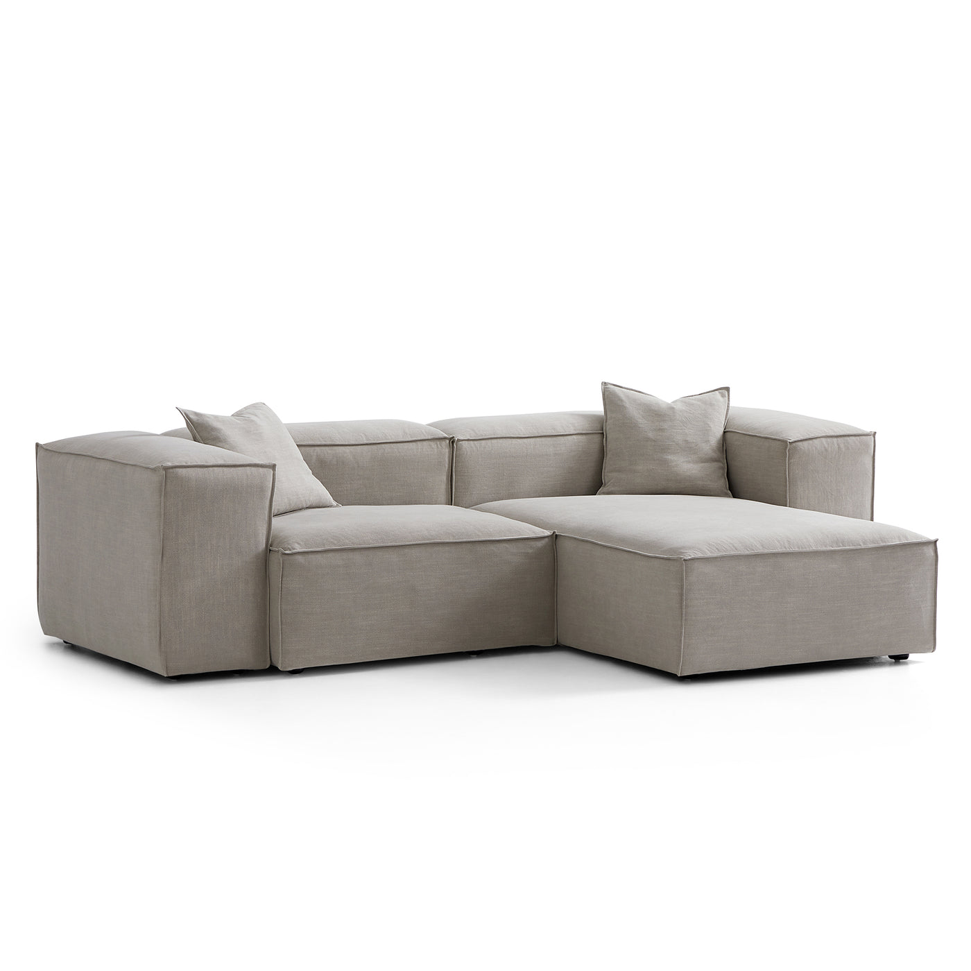 Freedom Modular New Gray Sectional Sofa-Sand-106.3"-High