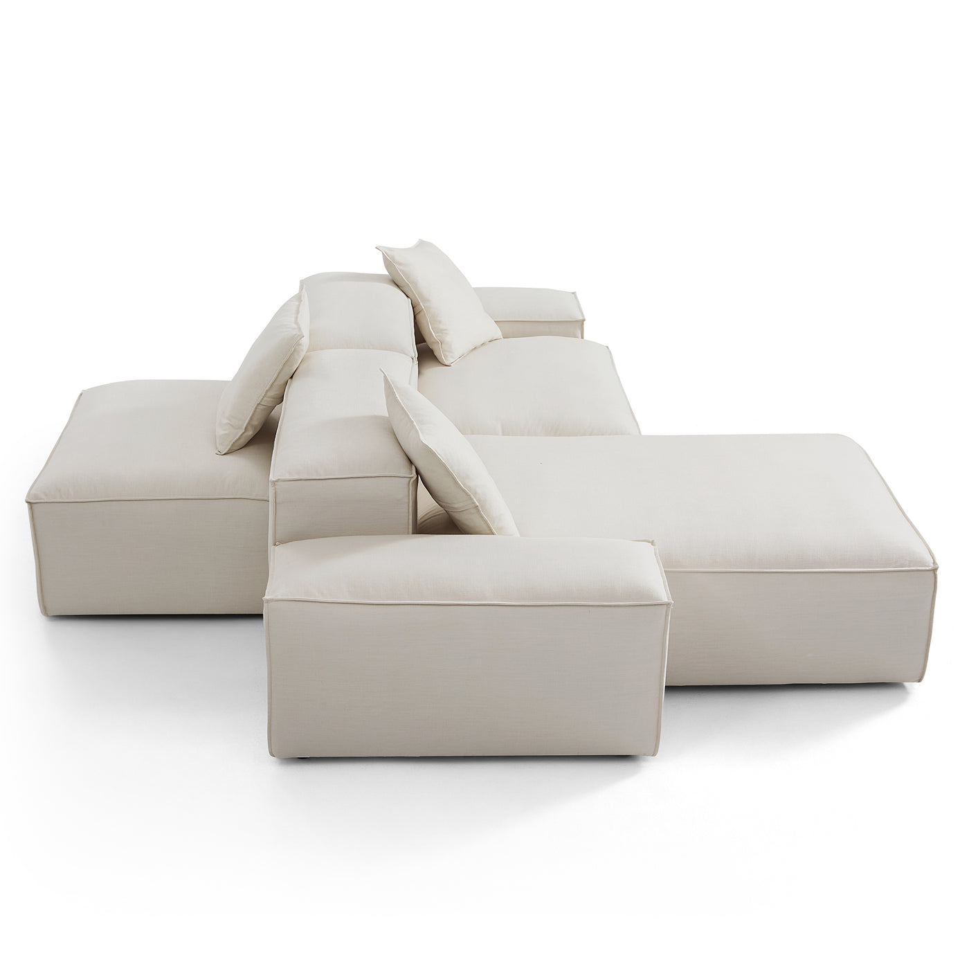 Freedom Modular Double Sided Sectional Sofa-Beige-106.3"-Low