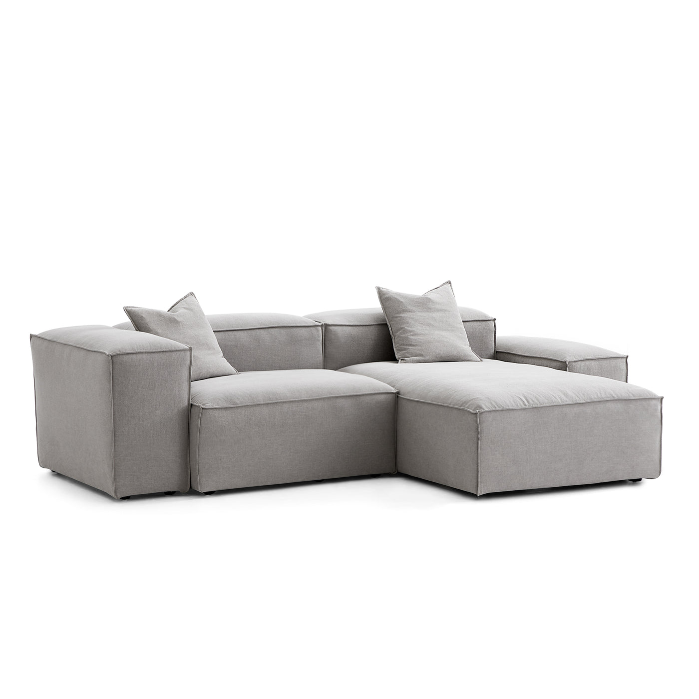 Freedom Modular Sectional Sofa-New Gray-106.3"-Low & High