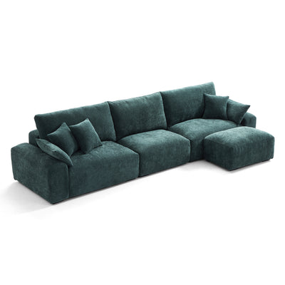 The Empress Green Sofa and Ottoman-Green-141.7″