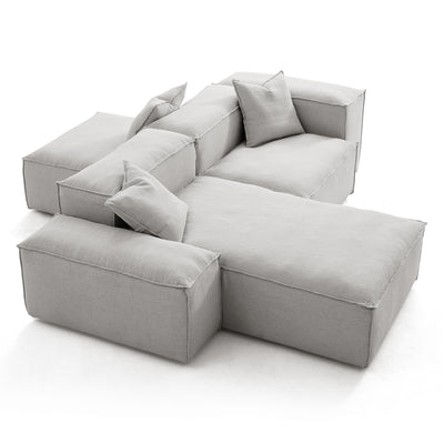 Freedom Modular Gray Double Sided Sectional Sofa-Gray-106.3″-Low & High