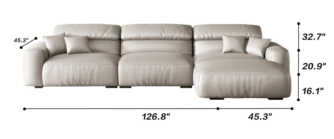 Chestnut Tan Leather Sofa and Ottoman