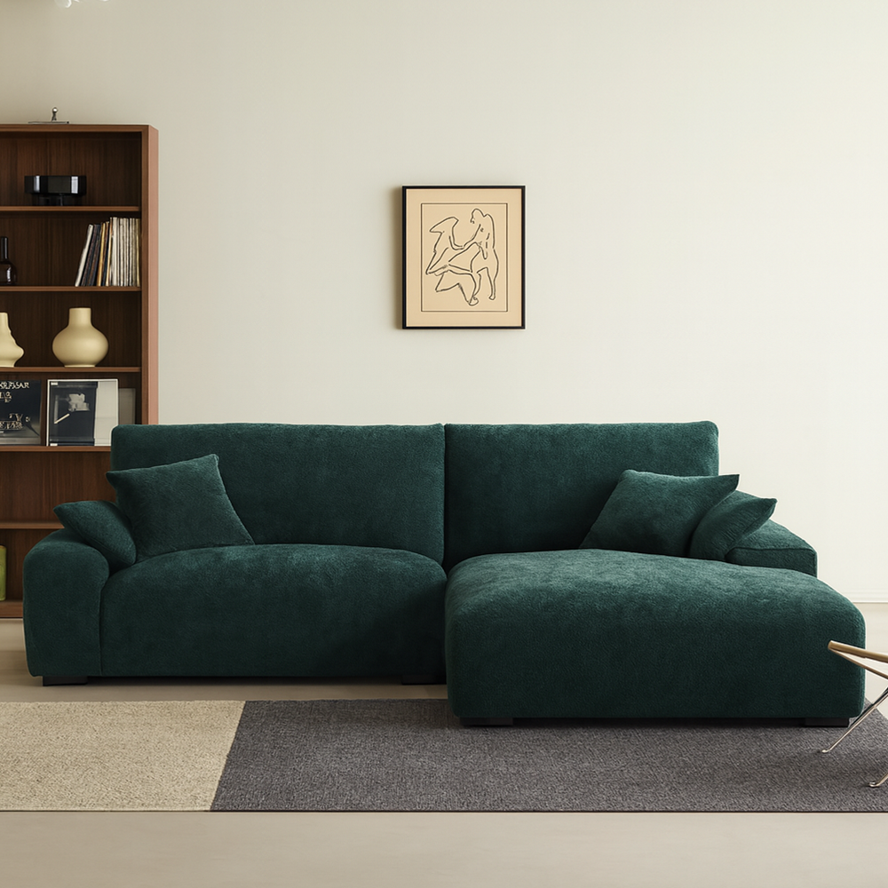 The Empress Green Sectional-Green