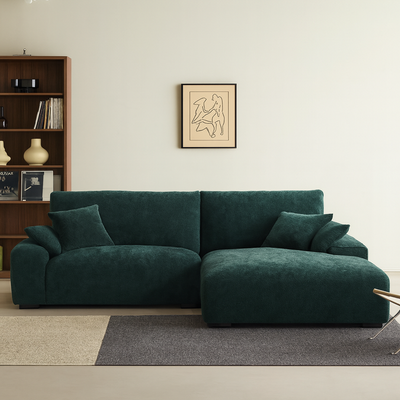 The Empress Green Sectional-Green