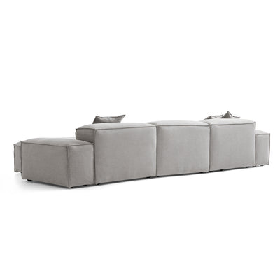 Freedom Modular Sectional Sofa-New Gray-143.7"-Low