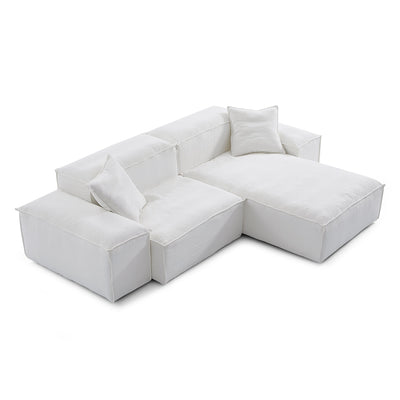 Freedom Modular Gray Sectional Sofa-White-106.3″-Low
