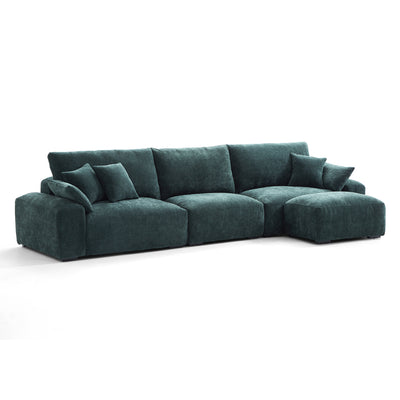 The Empress Green Sofa and Ottoman-Green-141.7″