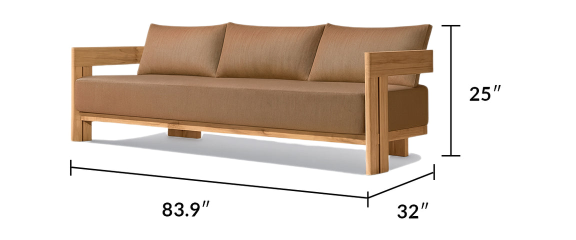 Camryn Outdoor Chat Set With Cushions, Teak/Coffee