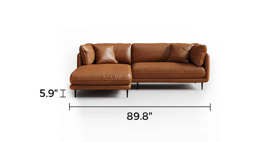 Vanilla Black Genuine Leather Sectional