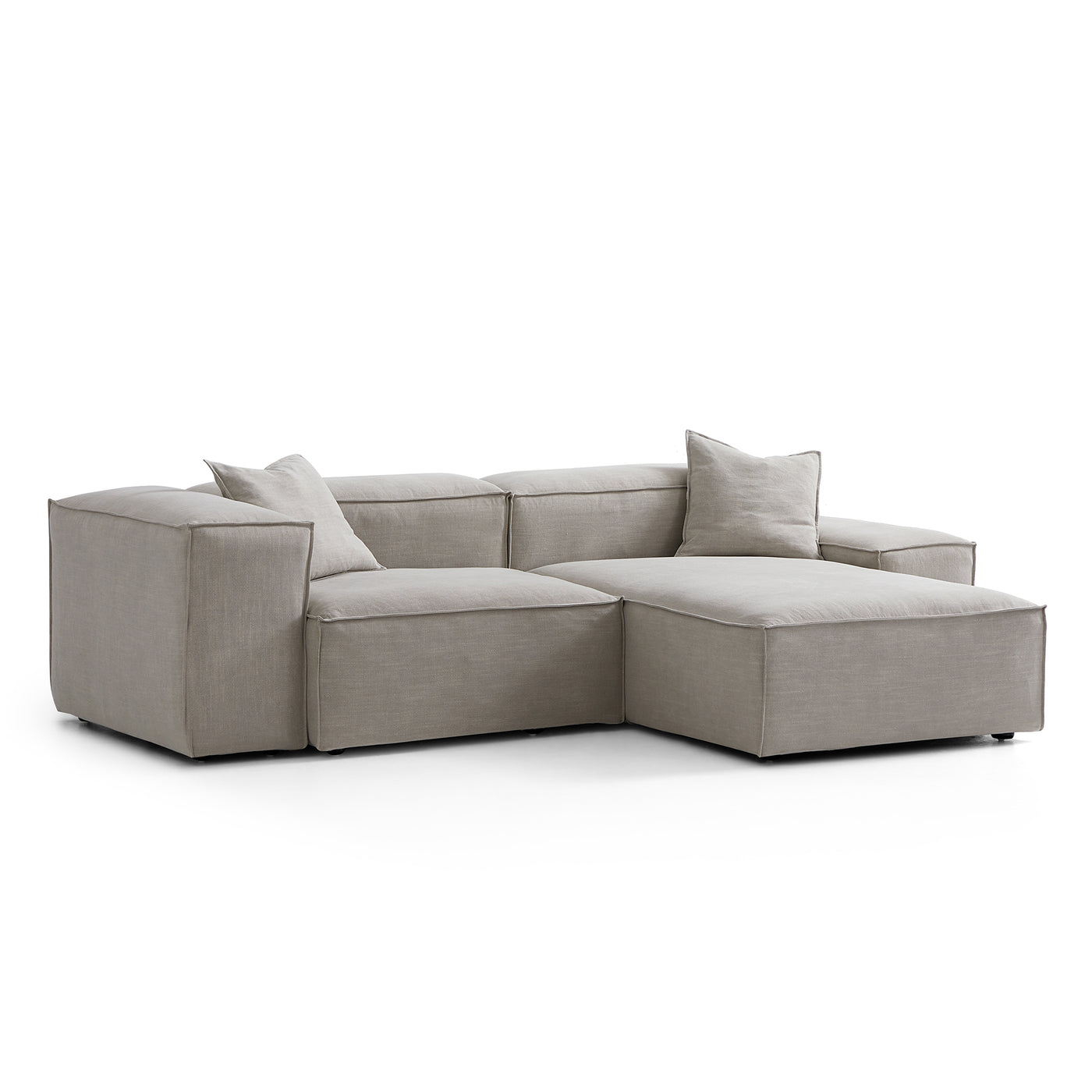 Freedom Modular New Gray Sectional Sofa-Sand-106.3"-Low & High