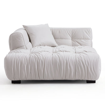 Boba Black Leathaire Sectional-White