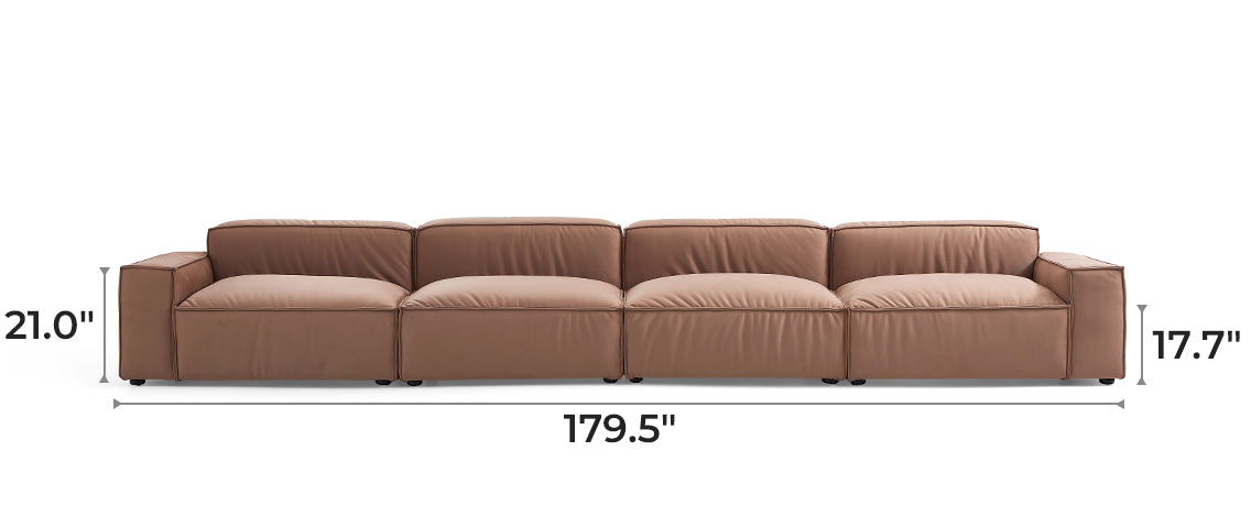 Luxury Minimalist Brown Fabric Sofa