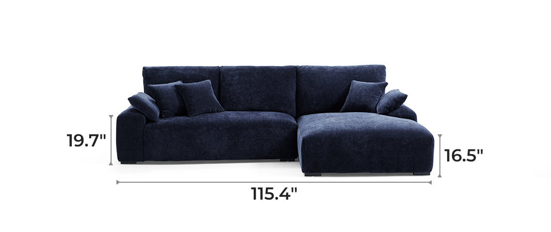 The Empress Navy Blue Sectional