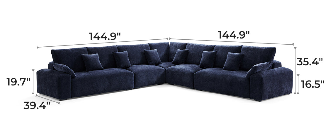 The Empress Navy Blue Corner Sectional