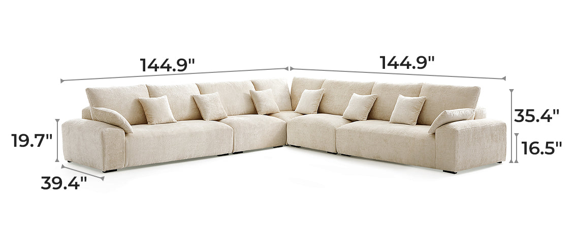 The Empress Yellow Corner Sectional Sofa