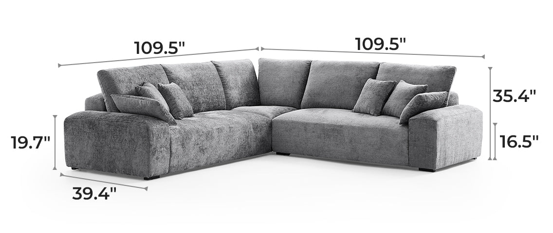 The Empress Gray Corner Sectional Sofa