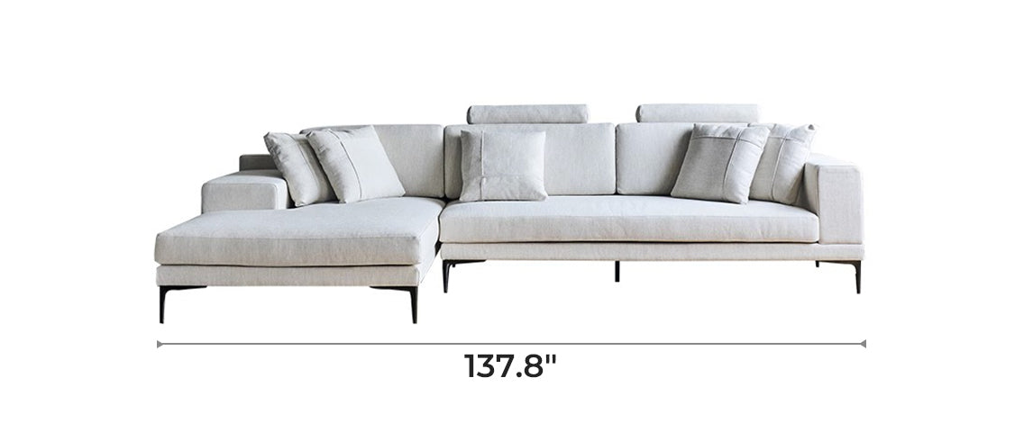 Bel Modern Gray Fabric Sectional