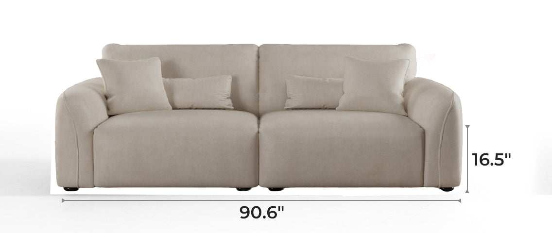Milano Moda Minimalist Beige Sofa