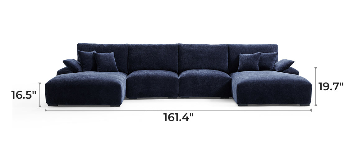 The Empress Green U-Shaped Sectional