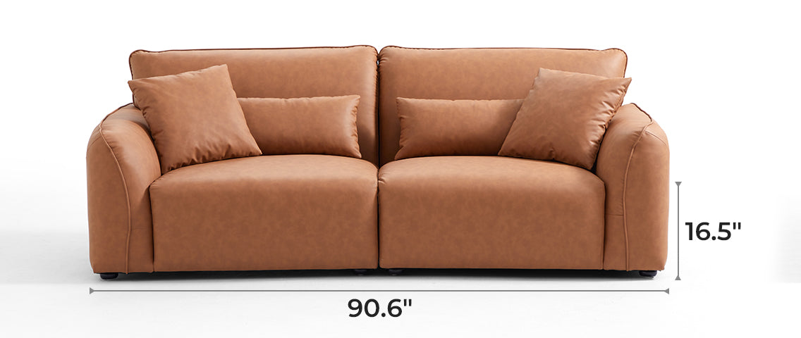 Milano Moda Minimalist Brown Sofa