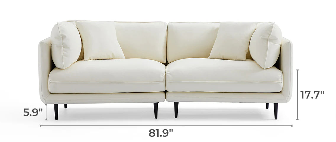 Vanilla Brown Genuine Leather Sofa