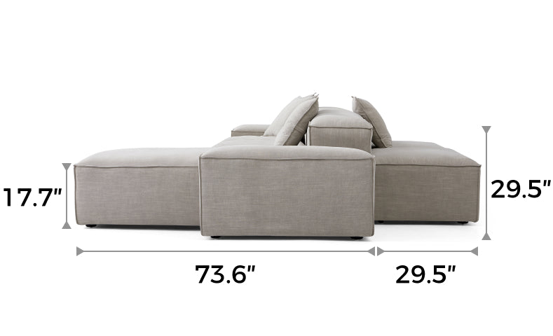 Freedom Modular New Gray Double-Sided Sectional Sofa