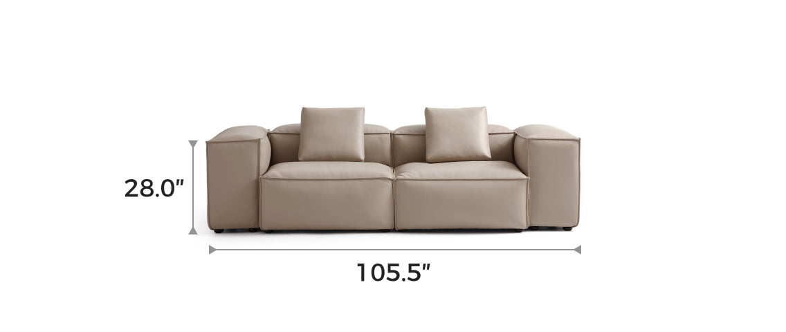 Flex Modular Khaki Genuine Leather Sofa