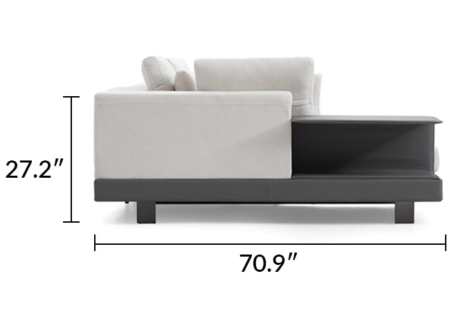 Connery Minimalist White Sectional
