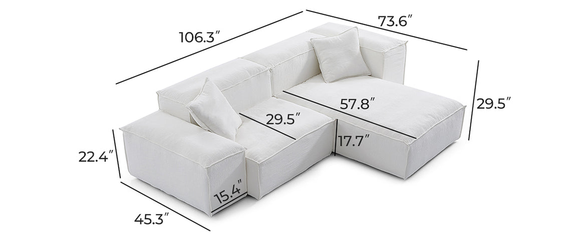 Freedom Modular White Sectional Sofa