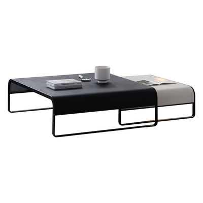 Duet coffee table set-39.4″ & 31.5″-Black & White