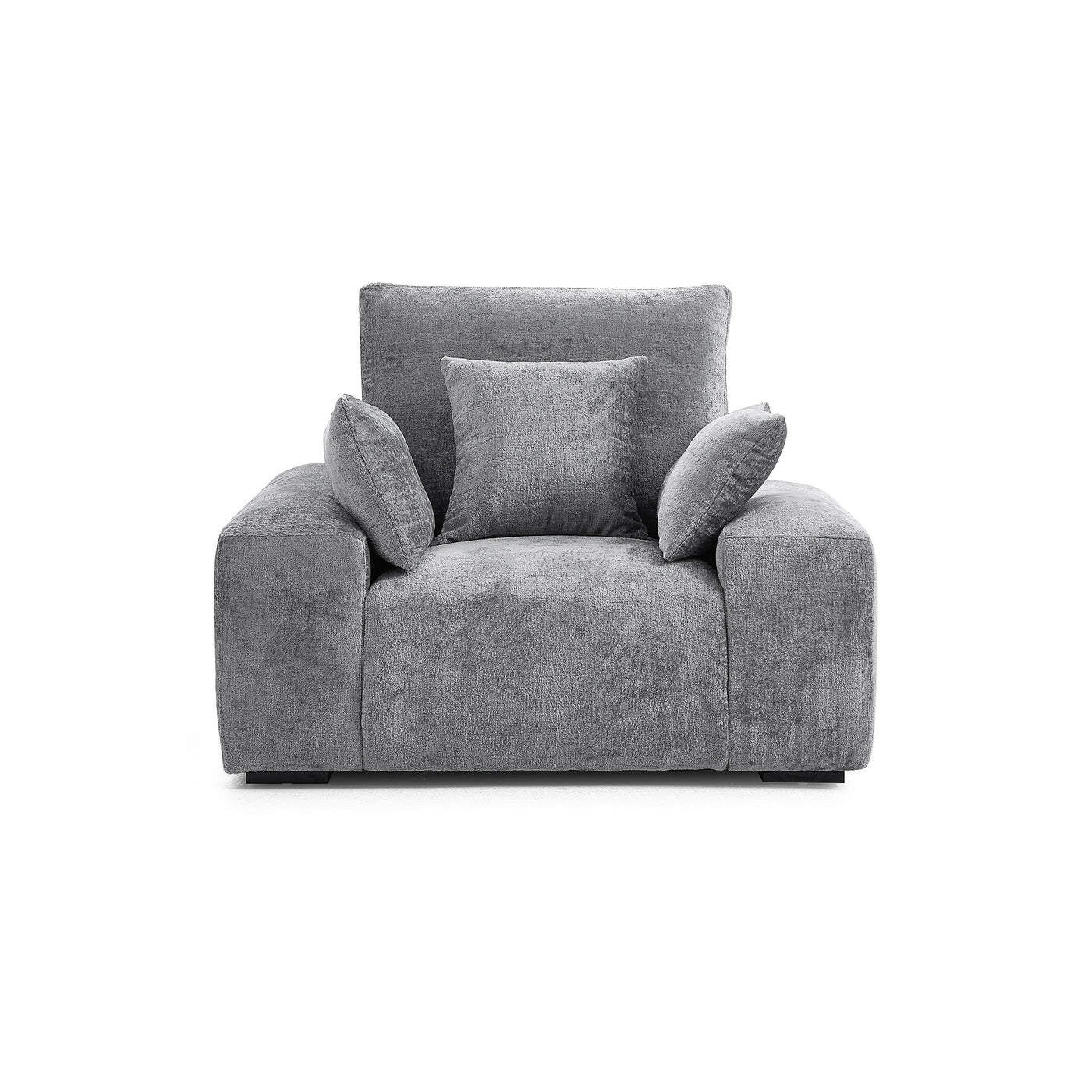 The Empress Beige Armchair-Gray-45.3"