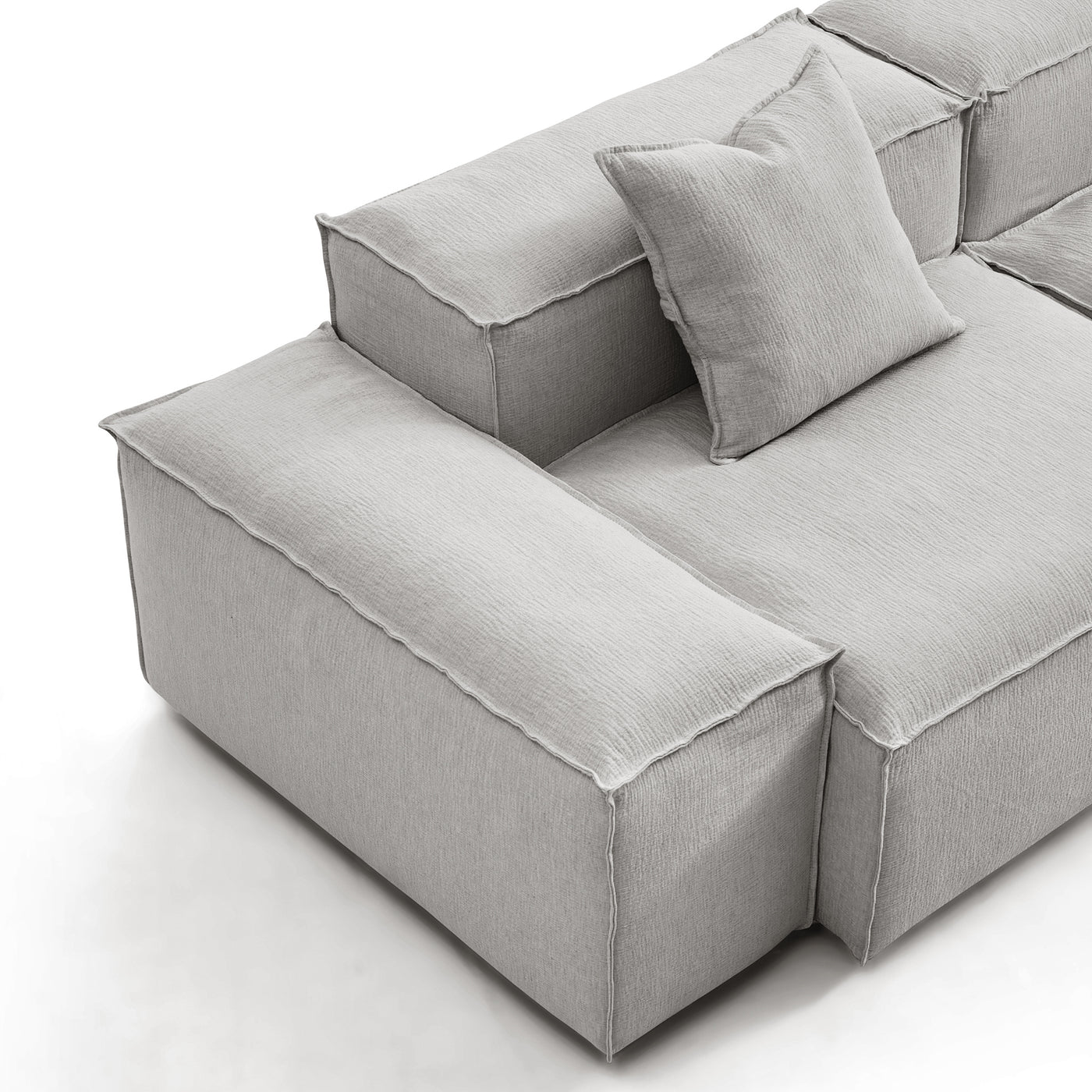 Freedom Modular Gray L Shaped Sectional and Ottoman-Gray