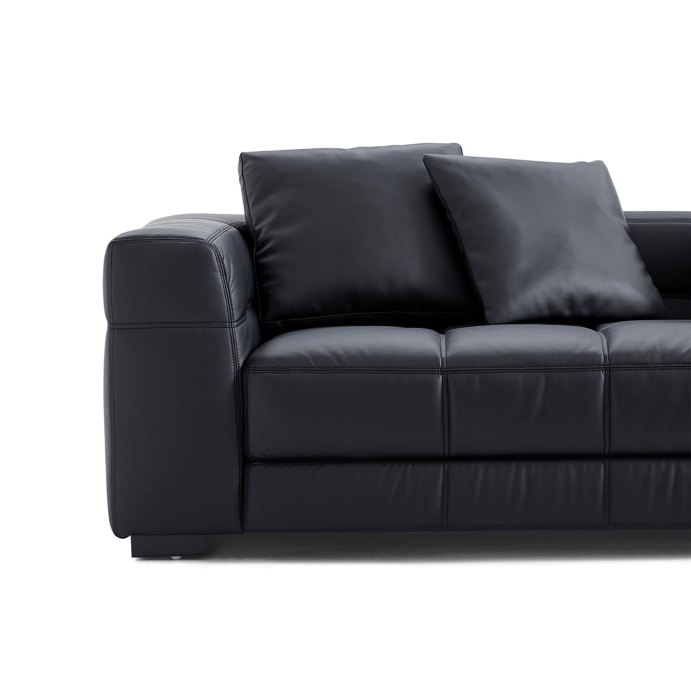 Blazer Black Leather Sofa-Black